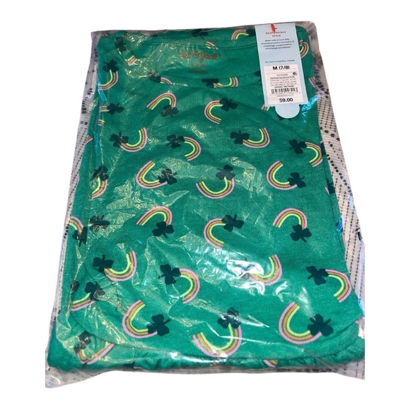 RARE Cat & Jack Shamrock and Rainbow 🌈 Girls  Size 7/8 Short Sleeve 👗 po… - Picture 2 of 6